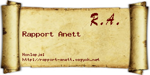Rapport Anett névjegykártya