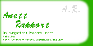 anett rapport business card